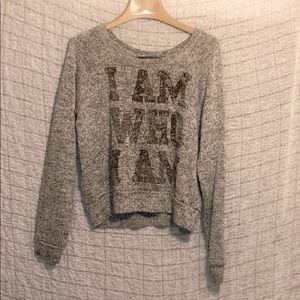 Stranded Lightweight pullover “I Am Who I Am”. XS